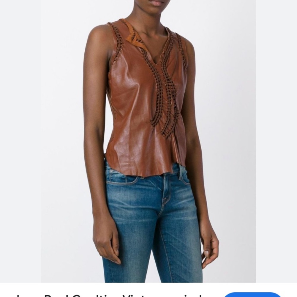 Vintage Jean Paul Gaultier 90s Spiral Braided Leather Vest